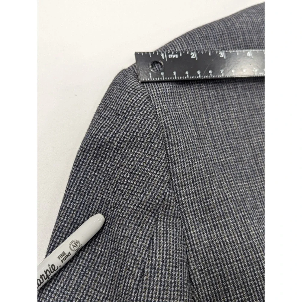 Chaps Ralph Lauren Blazer Suit‎ Jacket Soft Wool Birdseye Blue 48L *Small Hole